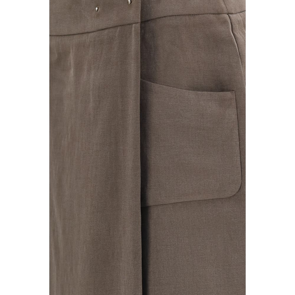 Giorgio Armani Brauner Seiden-Maxirock