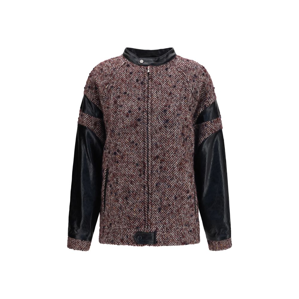 Kristina Ti Mehrfarbige Jacke aus Ovis Aries Wolle, durchgehend