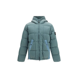 Stone Island Zweifarbige Polyamid-Steppjacke in voller Länge