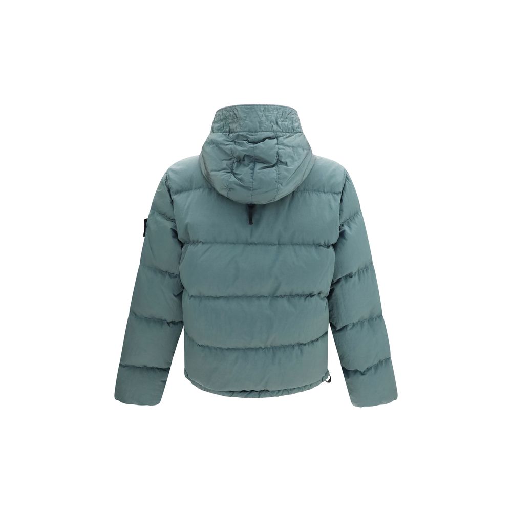 Stone Island Zweifarbige Polyamid-Steppjacke in voller Länge