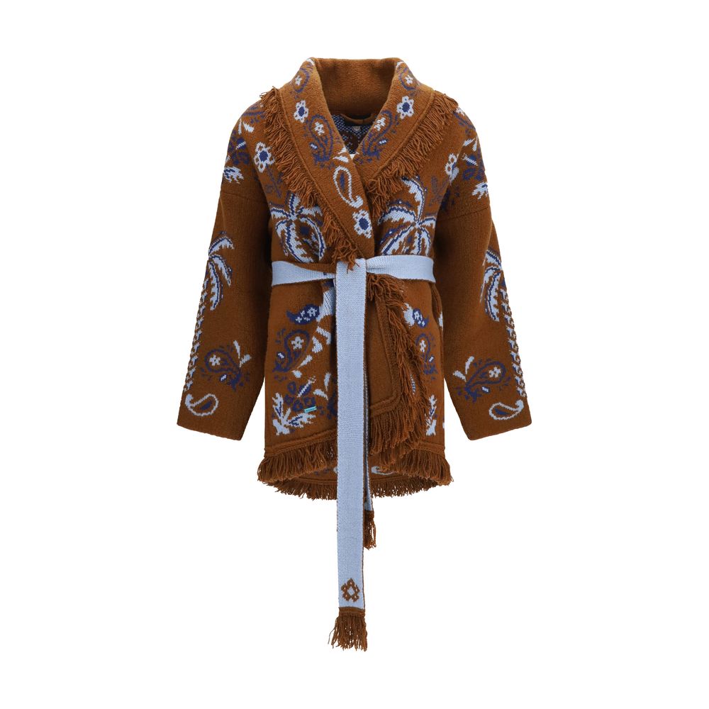 Alanui Brauner Woll Cardigan Oves Aries