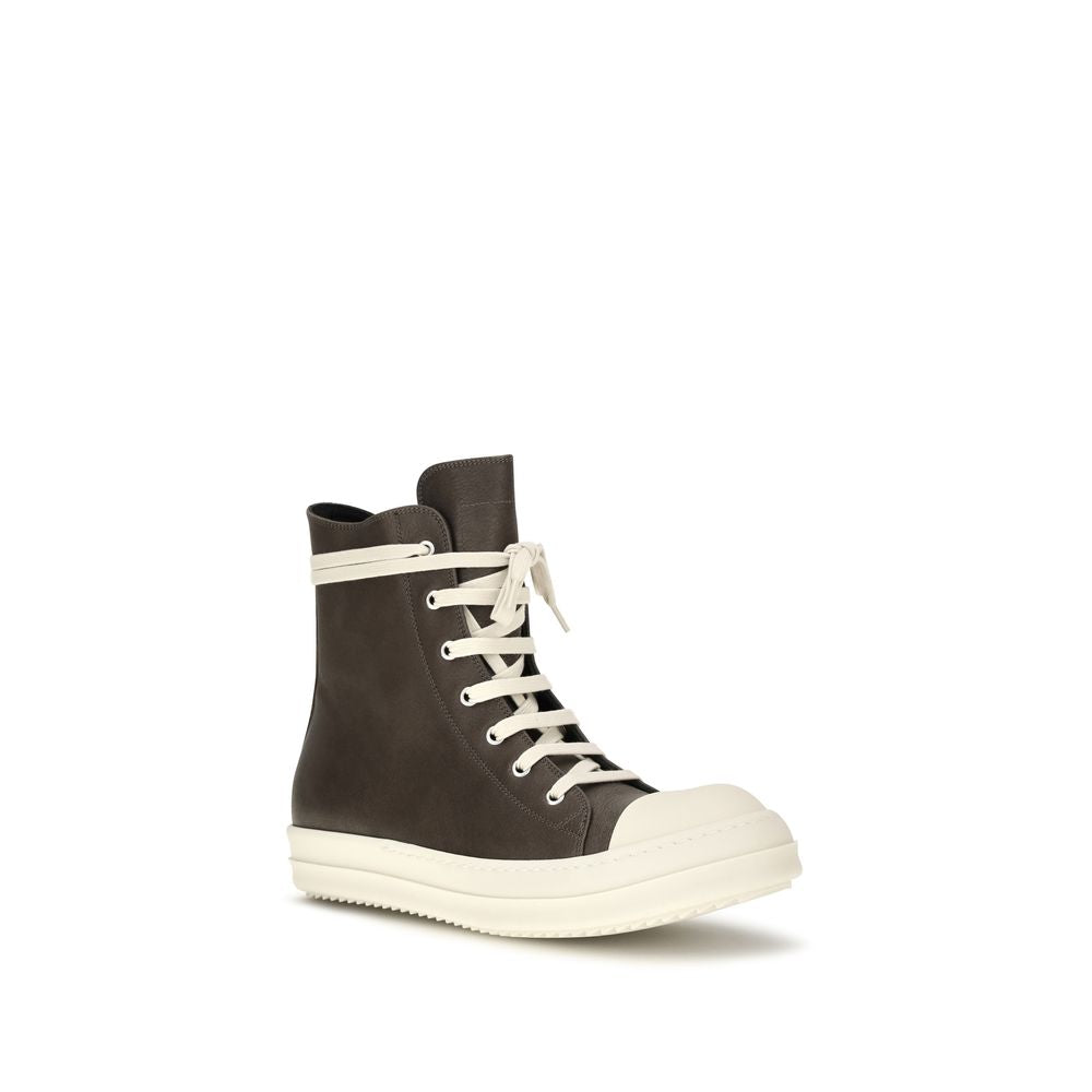 Rick Owens Braune Kalbsleder Bos Taurus High-Top-Sneaker