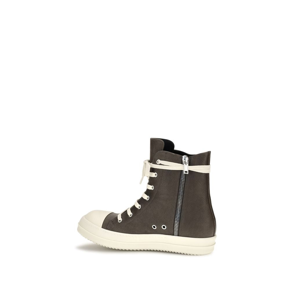 Rick Owens Braune Kalbsleder Bos Taurus High-Top-Sneaker