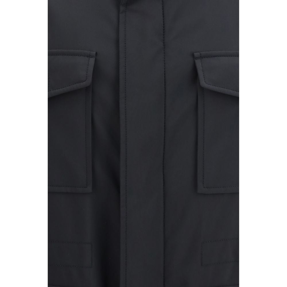 Brioni Blaue Jacke aus Wolle Oves Aries in voller Länge