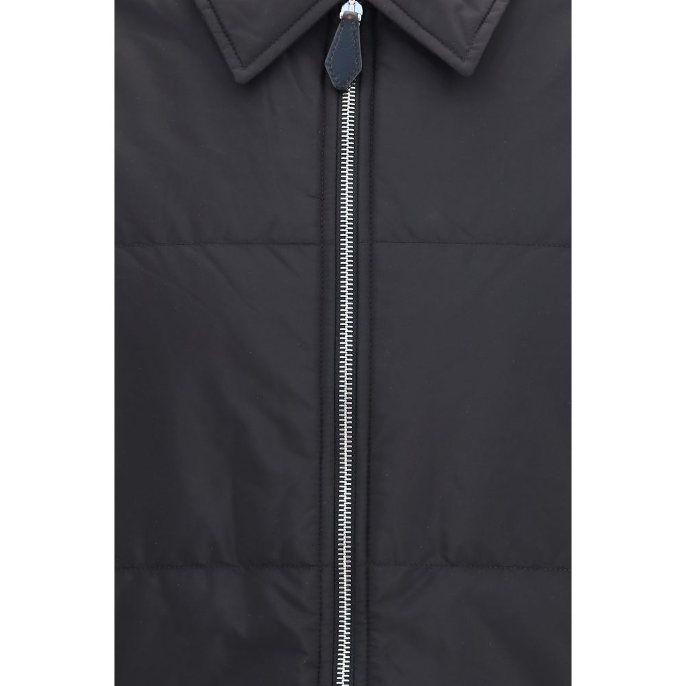 Prada Schwarze Oves Aries Wolljacke in voller Länge