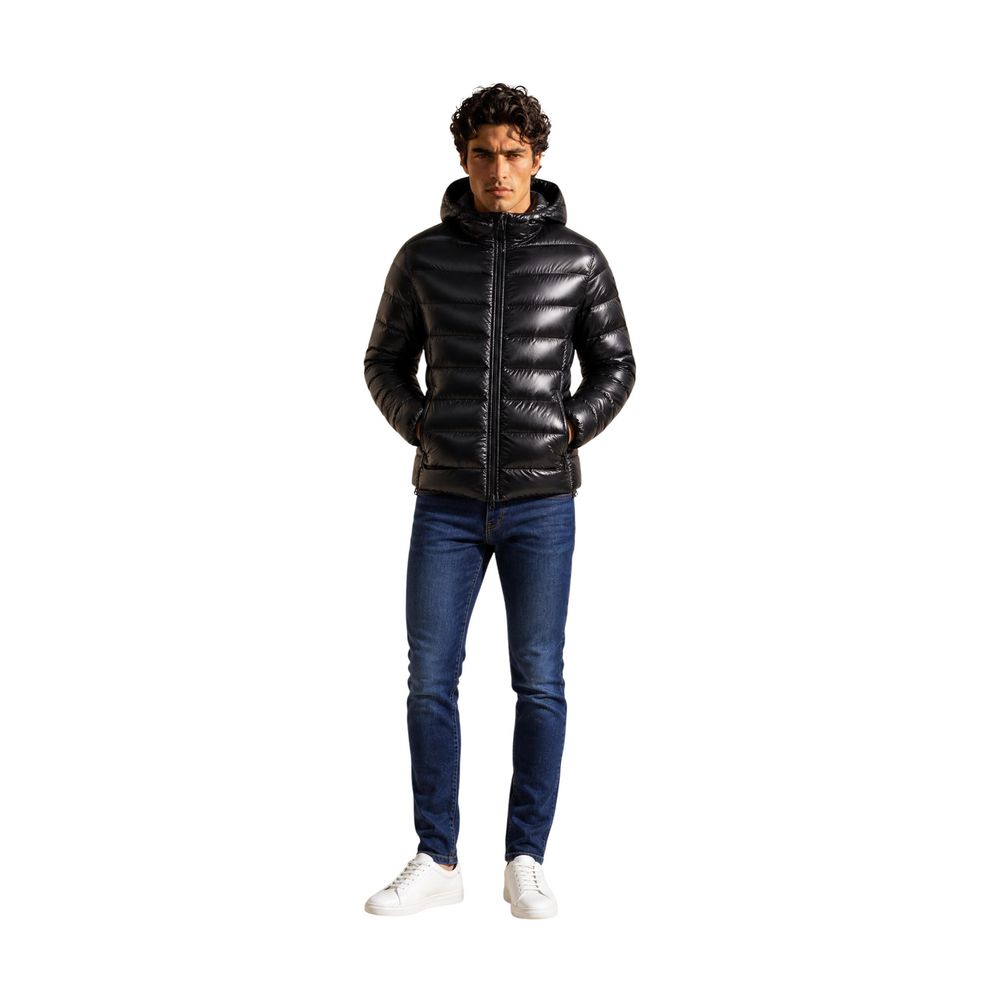 Colmar Originals Schwarze Polyamid-Jacke in voller Länge