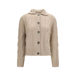 Allude Beige Cashmere Cardigan