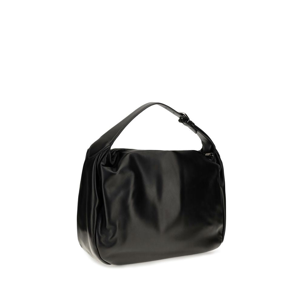 Brunello Cucinelli Schwarze Bos Taurus Kalbsleder Schultertasche