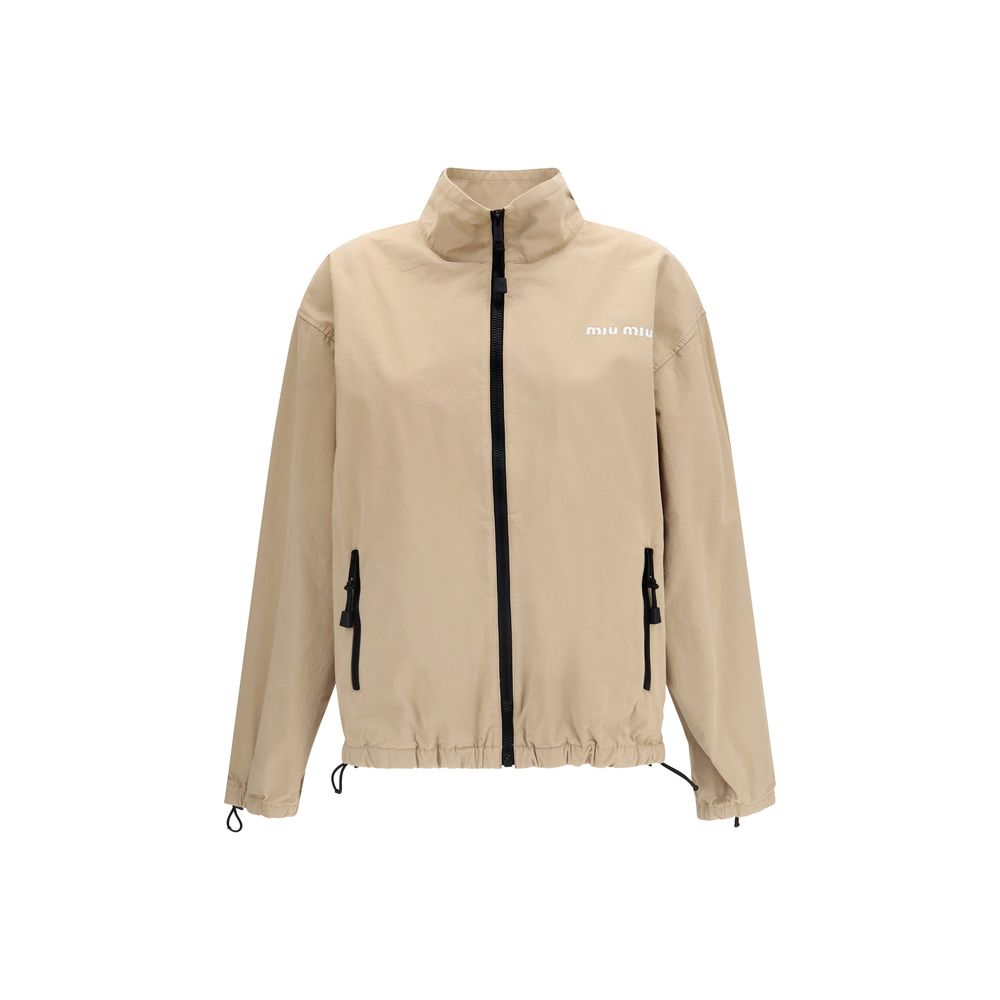 Miu Miu Beige Baumwolljacke in voller Länge
