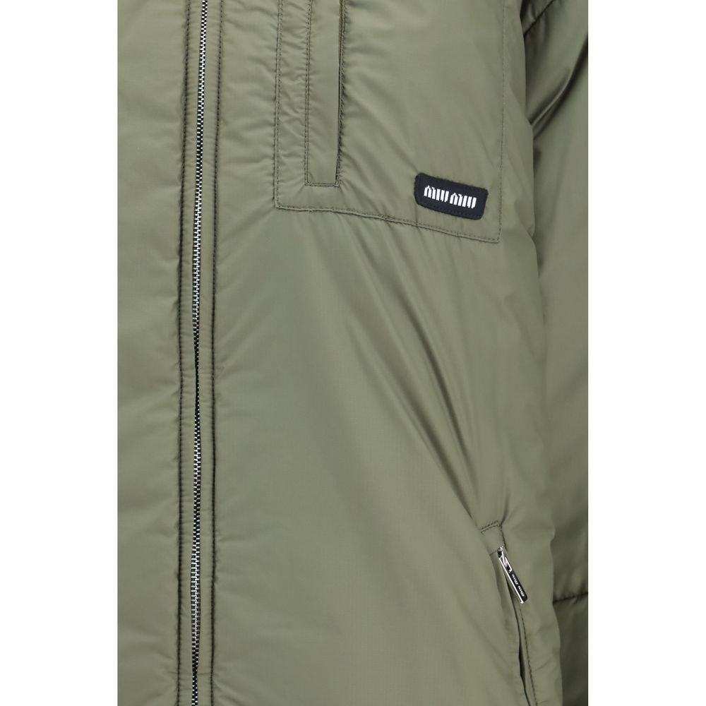 Miu Miu Zweifarbige Gänsedaunen-Steppjacke