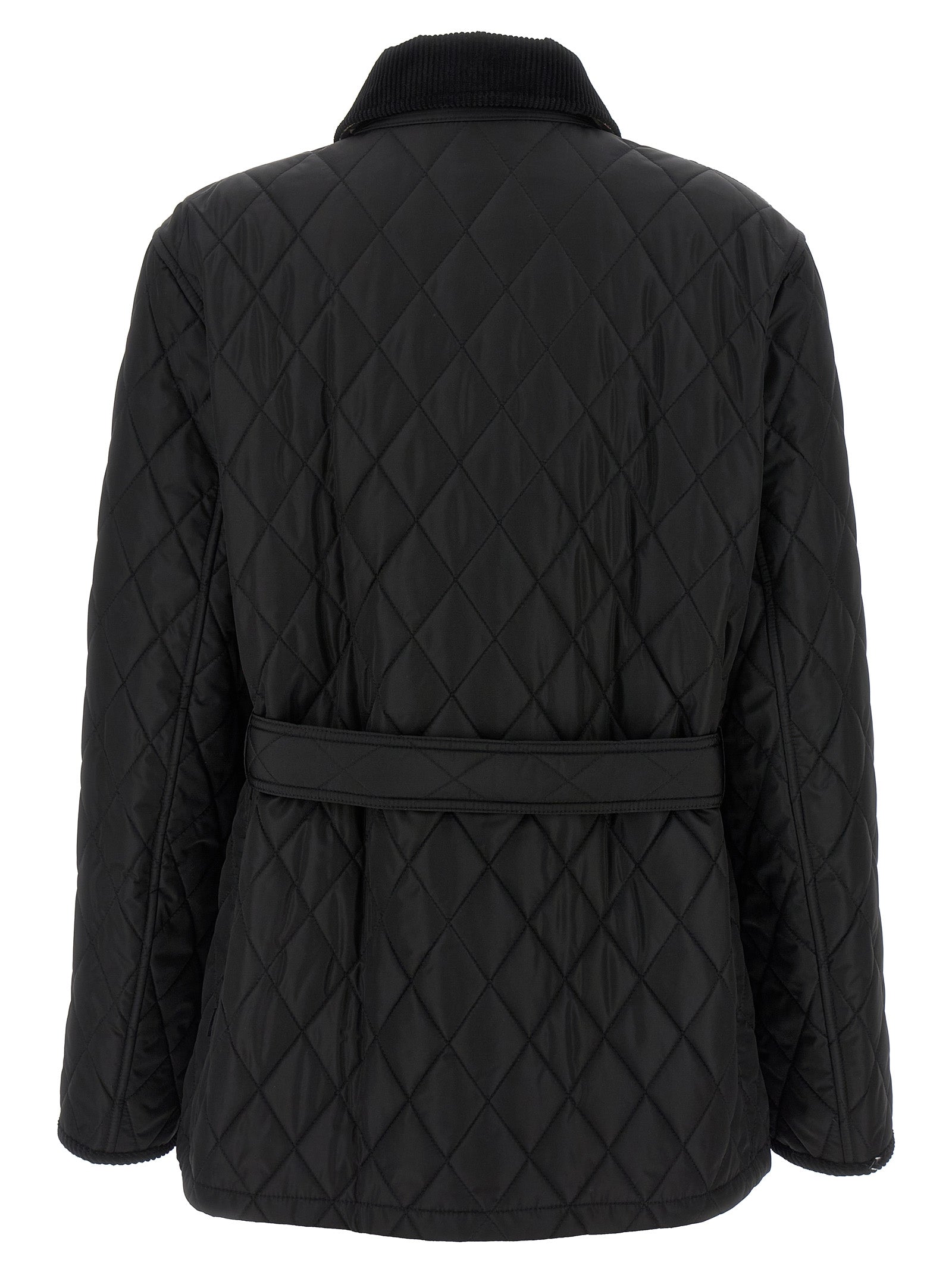 Burberry Schwarze Polyamid-Jacke in voller Länge