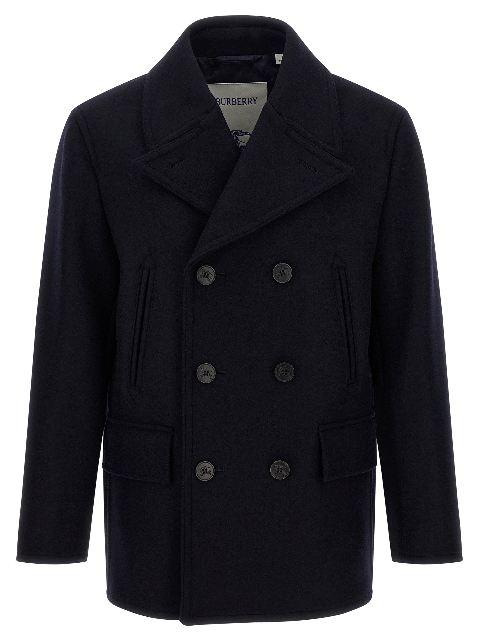 Burberry Blauer Wollmantel