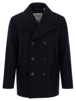 Burberry Blauer Wollmantel