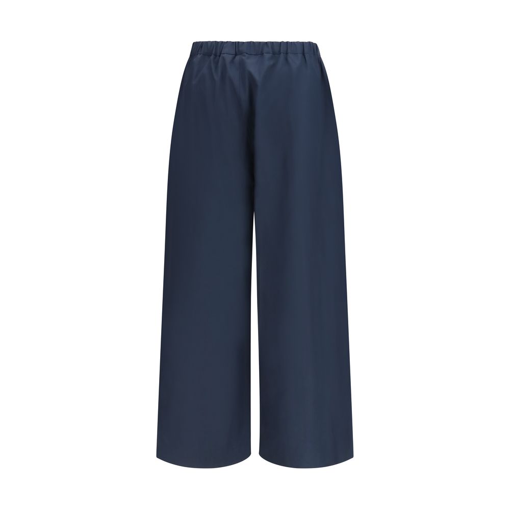 'S Max Mara Blaue Baumwoll-Freizeithose