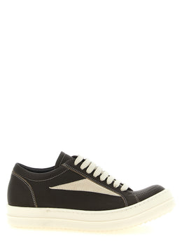 Rick Owens Braune Lammleder Low-Top-Sneaker