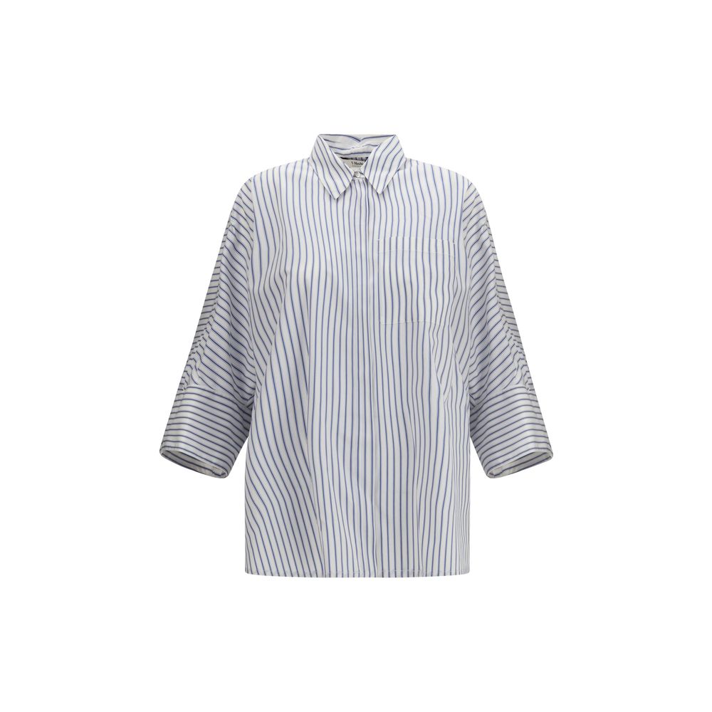 'S Max Mara Blaues Baumwollhemd