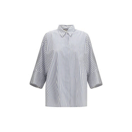 'S Max Mara Blaues Baumwollhemd