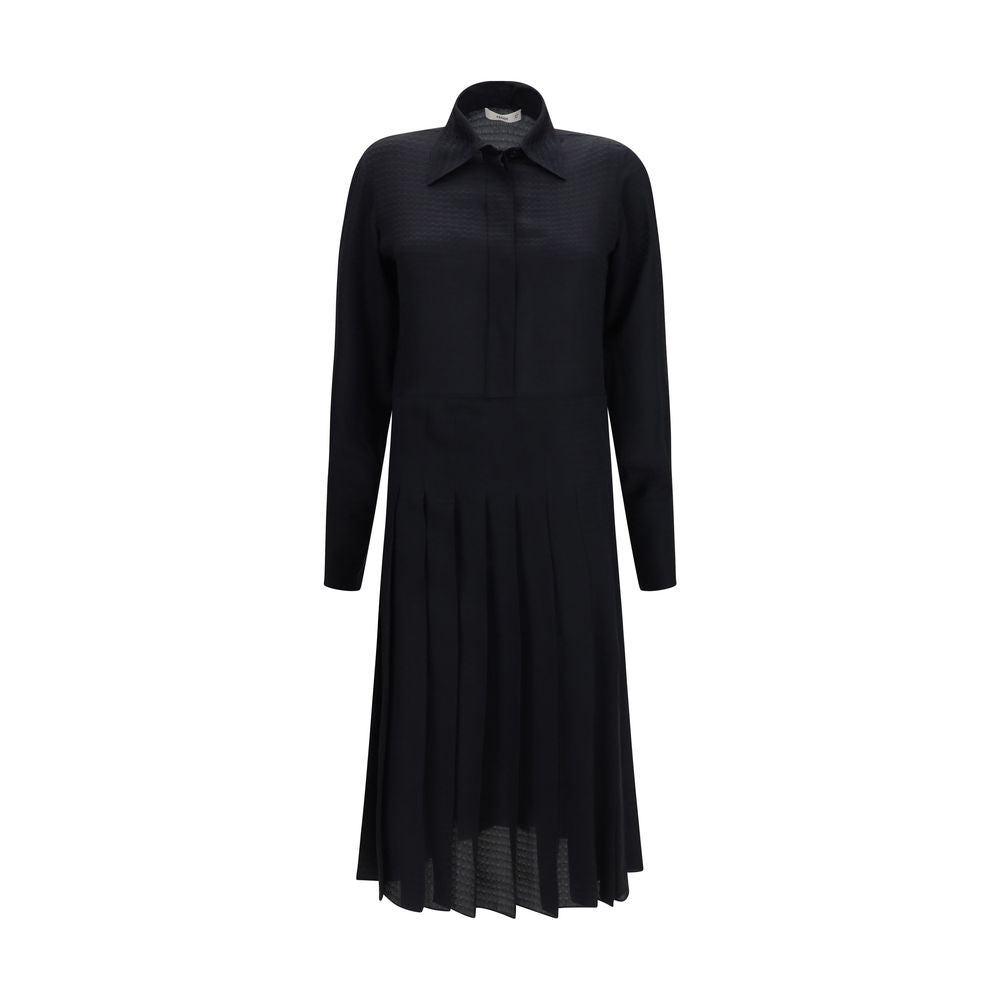 Fendi Schwarzes Seiden-Casual-Kleid