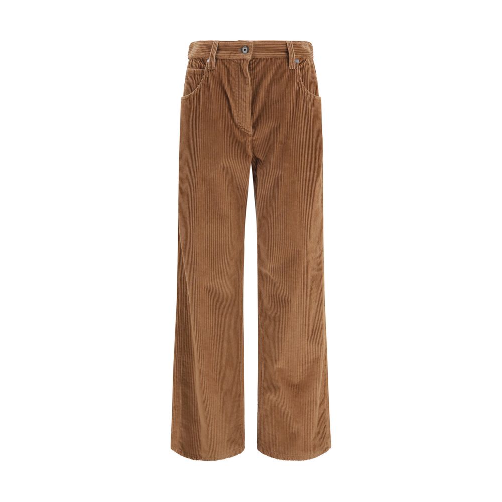 Brunello Cucinelli Braune Baumwollhose für die Freizeit