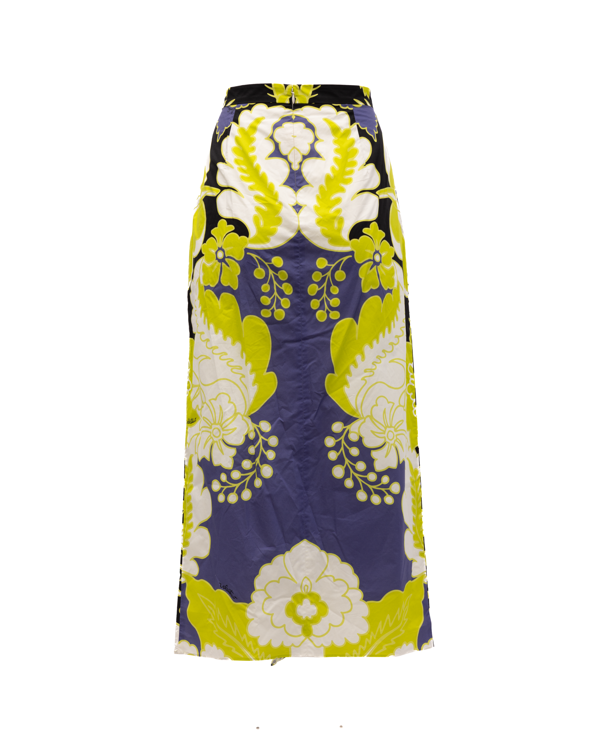 Valentino Garavani Damen-Blumenrock in Schwarz, Limettengrün, Weiße Details