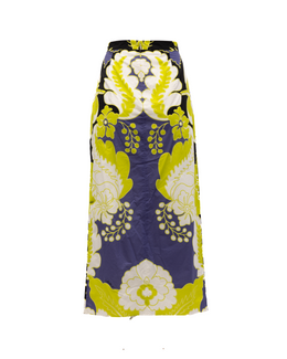 Valentino Garavani Damen-Blumenrock in Schwarz, Limettengrün, Weiße Details