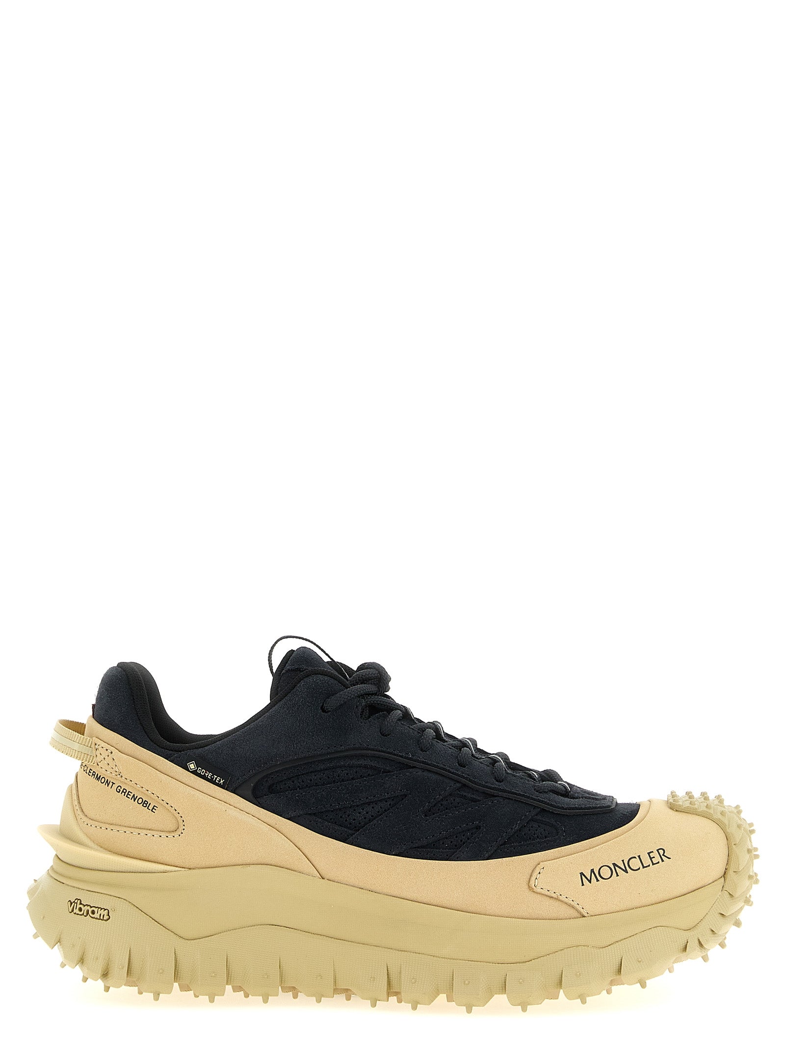 Moncler Blaue Leder-Sneaker im Athletic-Stil