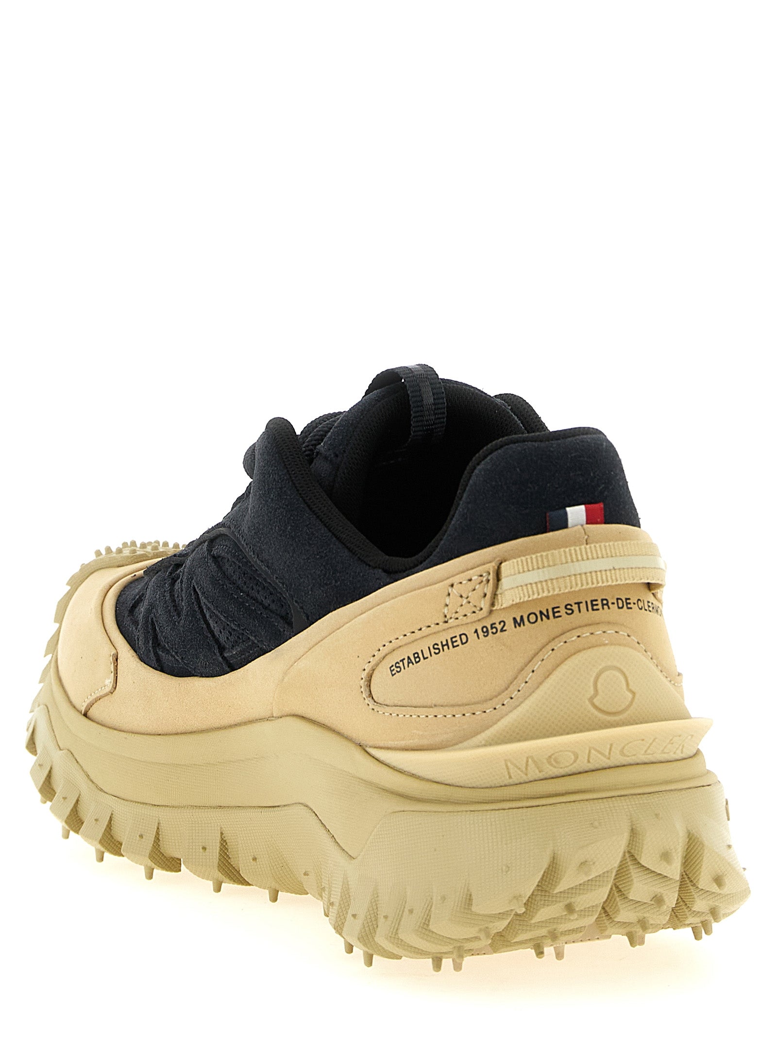Moncler Blaue Leder-Sneaker im Athletic-Stil