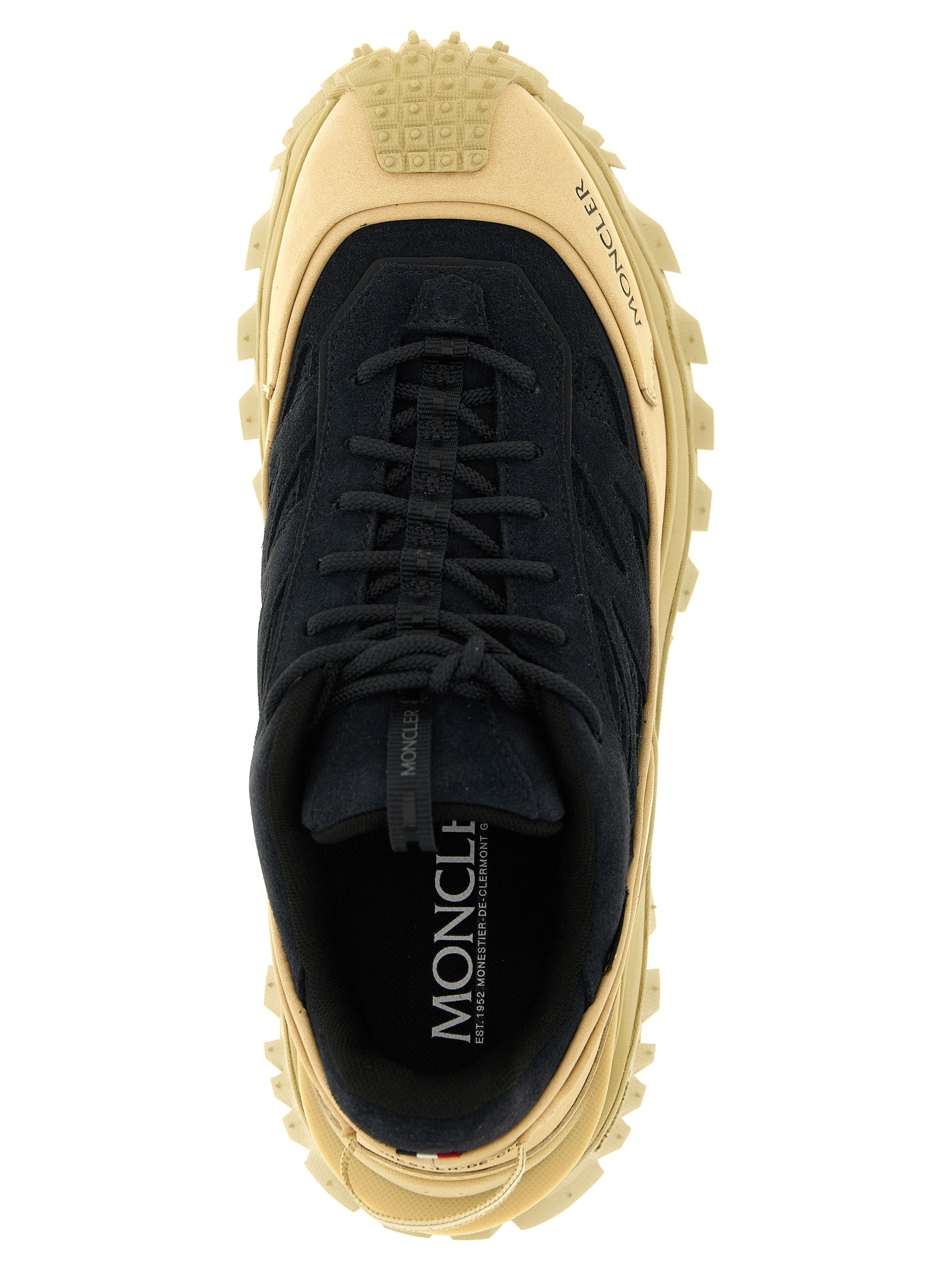 Moncler Blaue Leder-Sneaker im Athletic-Stil