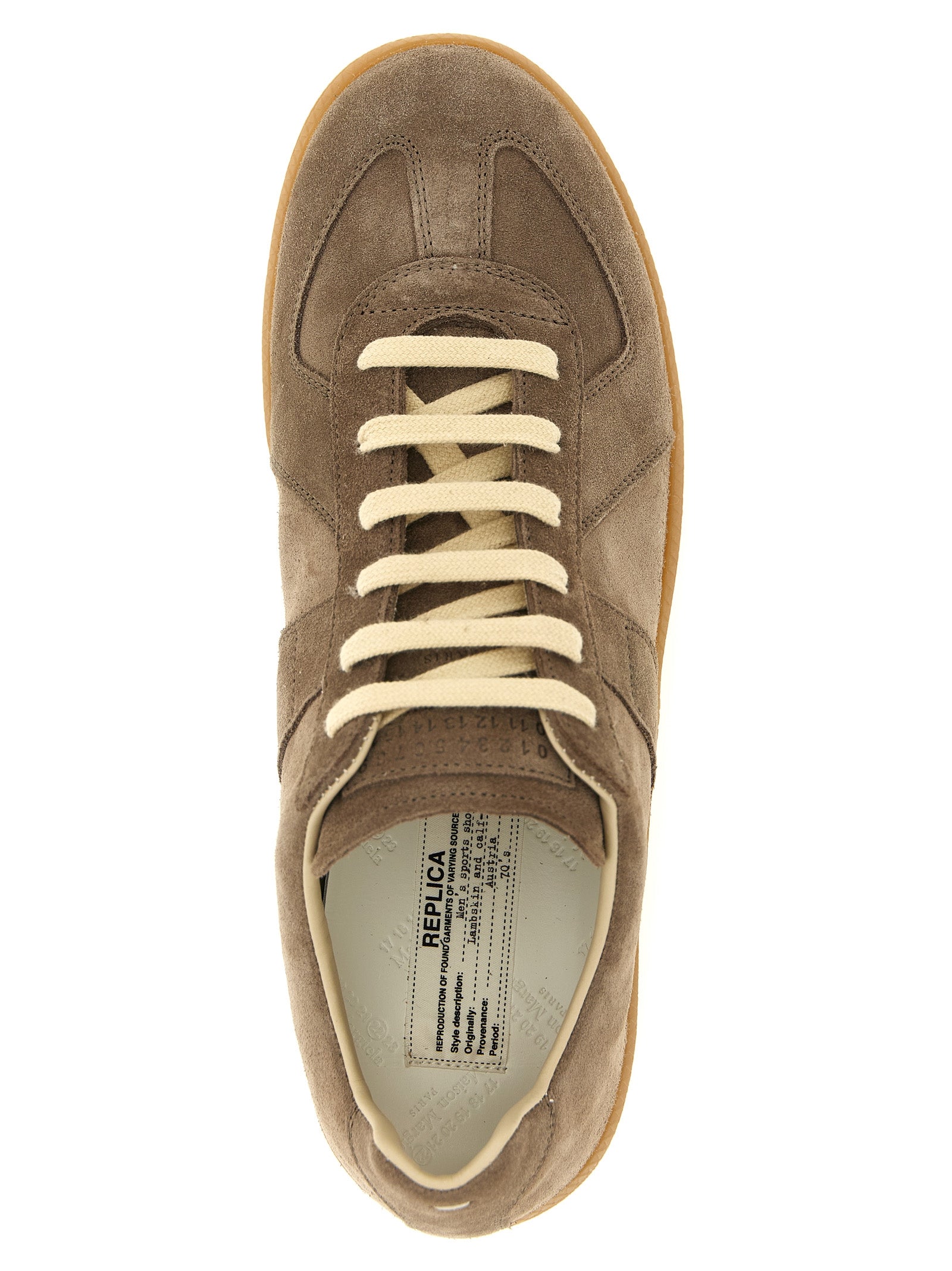 Maison Margiela Beige Kalbsleder Low-Top-Sneaker