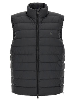 Polo Ralph Lauren Schwarze ärmellose Jacke aus Polyester