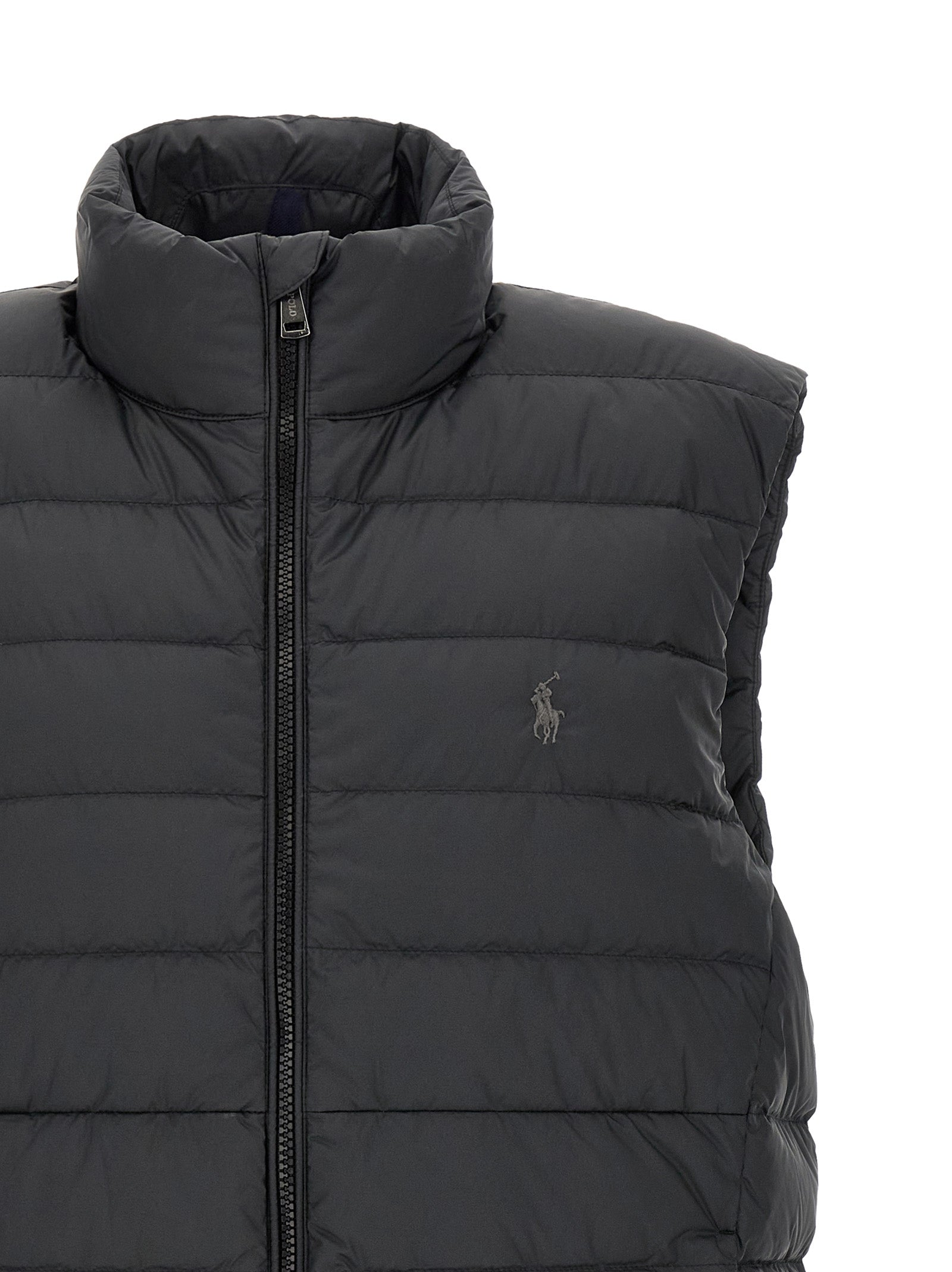 Polo Ralph Lauren Schwarze ärmellose Jacke aus Polyester