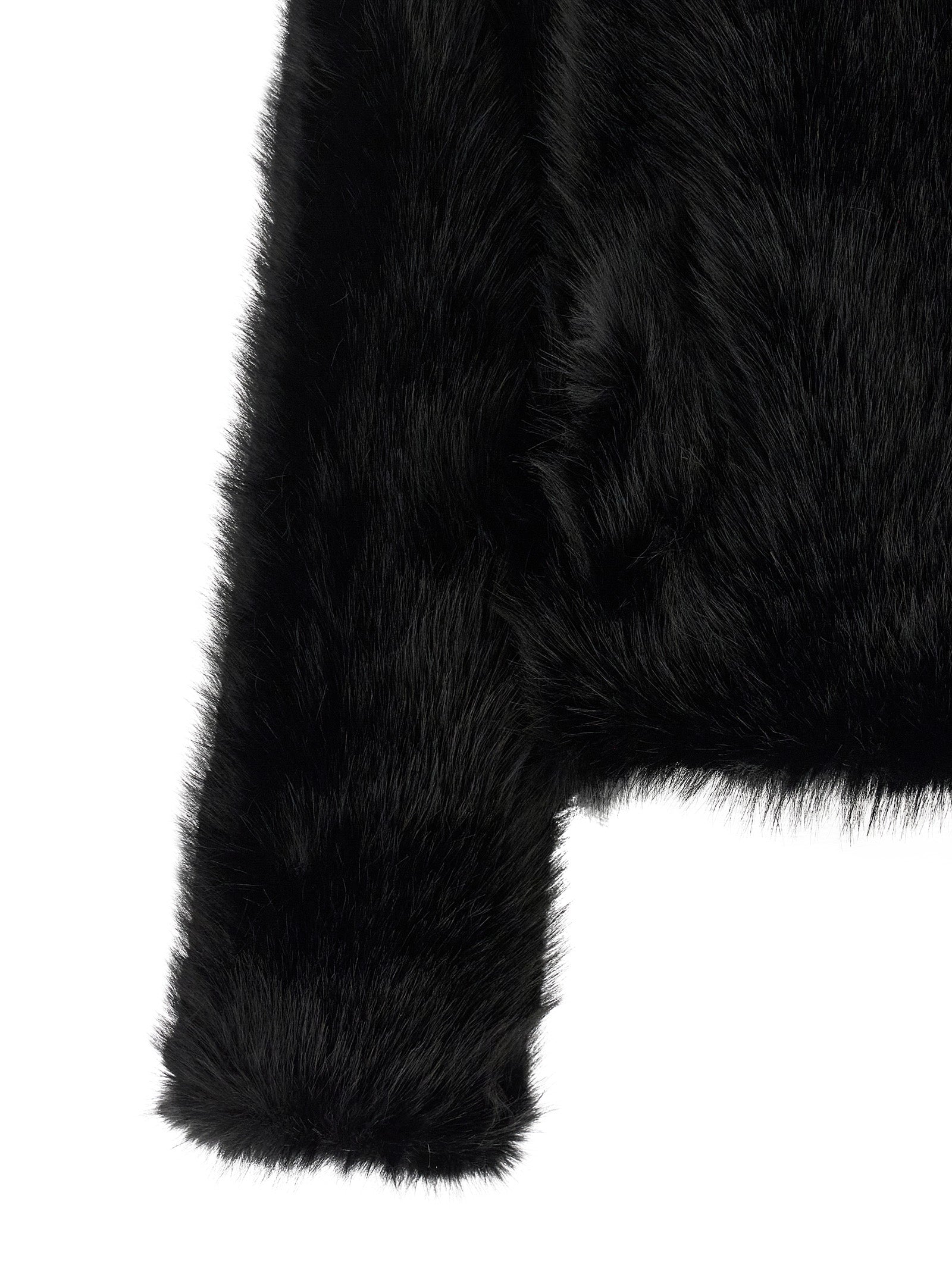 B&B COUTURE Schwarze Polyester-Jacke in voller Länge