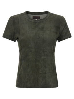 STOULS Graues Lammleder-T-Shirt