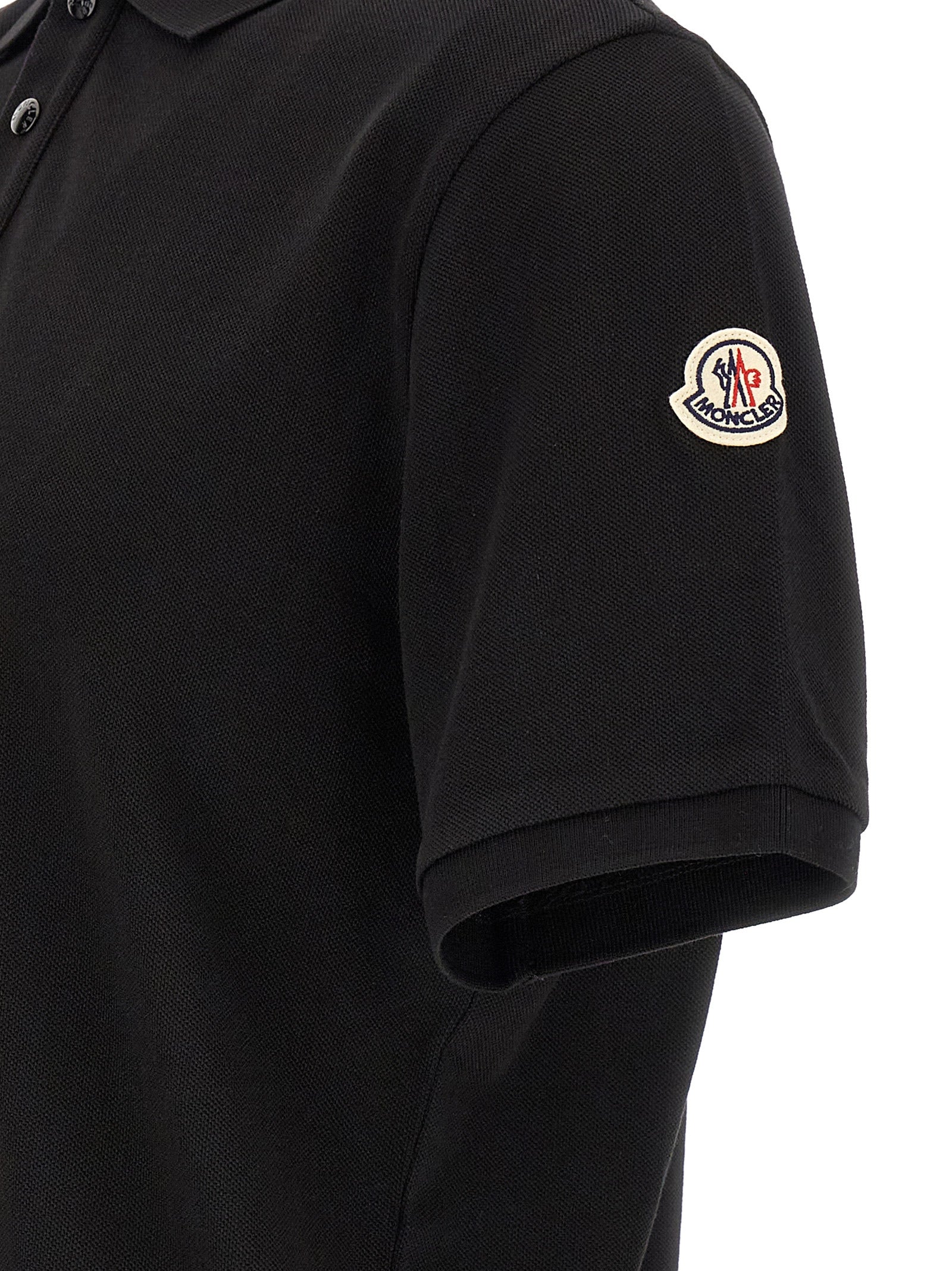 Moncler Schwarzes Baumwoll-Poloshirt