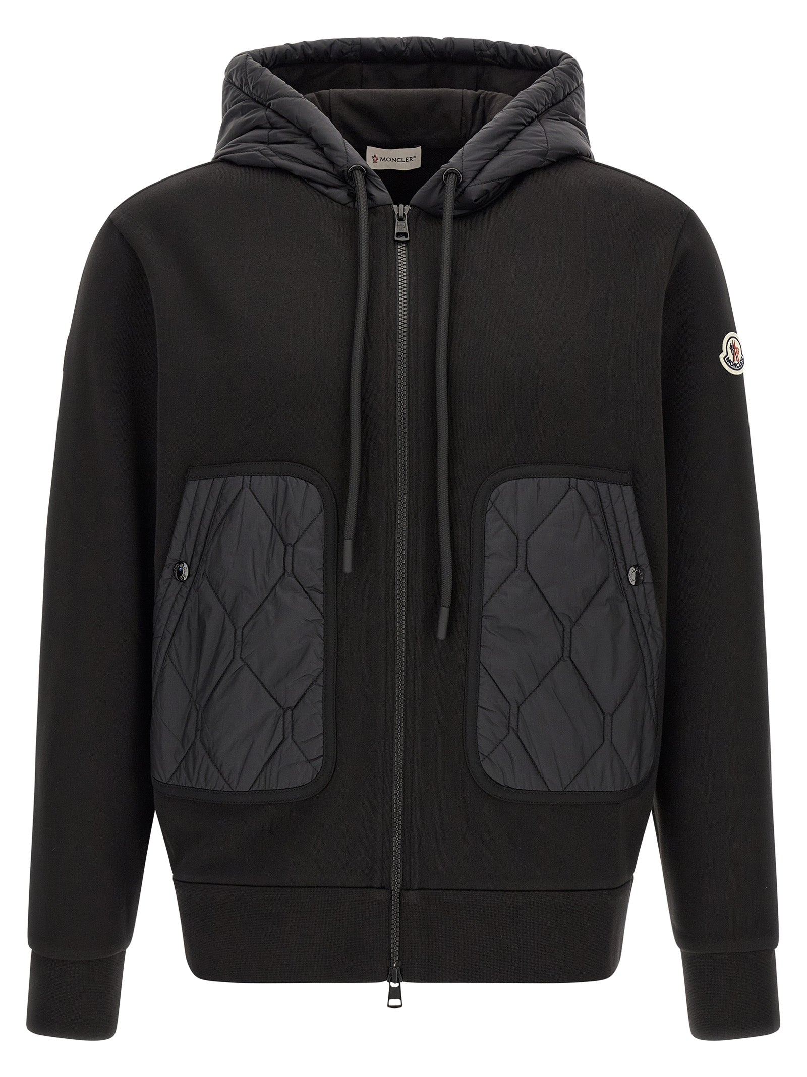 Moncler Schwarzer Cardigan aus Polyamid
