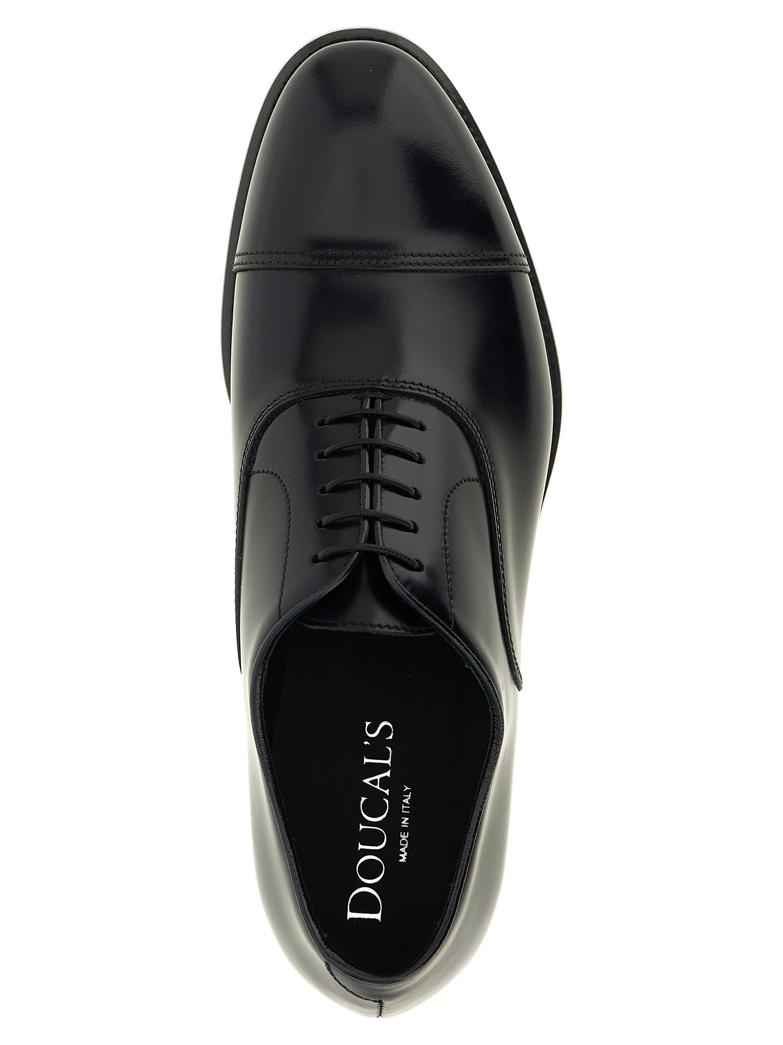 Doucal's Schwarze Oxford- und Derby-Schuhe aus Lammleder