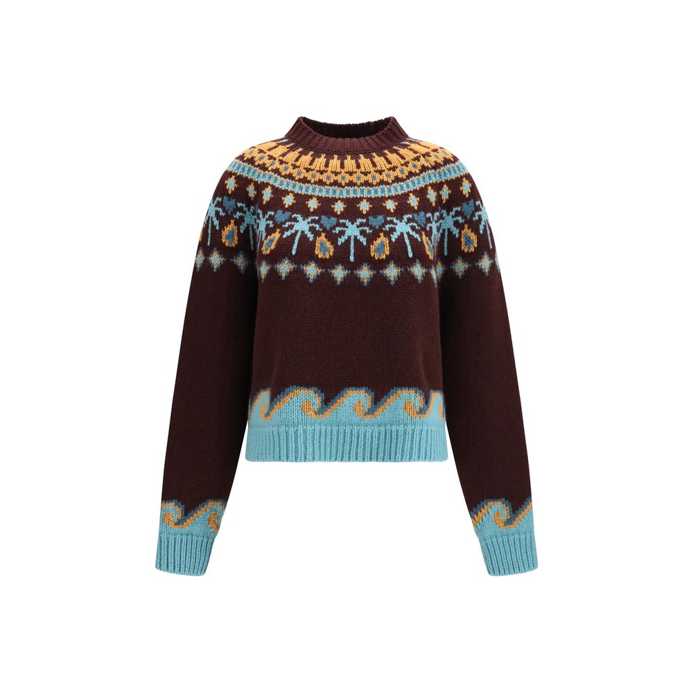 Alanui Sweatshirt aus Lammwolle in Bordeauxrot, Modell Aries