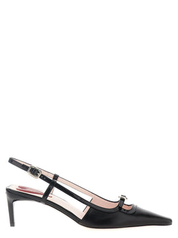 Roger Vivier Schwarze Pumps aus Kalbsleder mit mittlerem Absatz