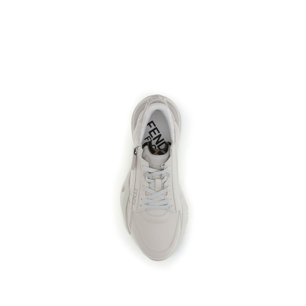 Fendi Weiße Kalbsleder Bos Taurus Athletic Sneaker