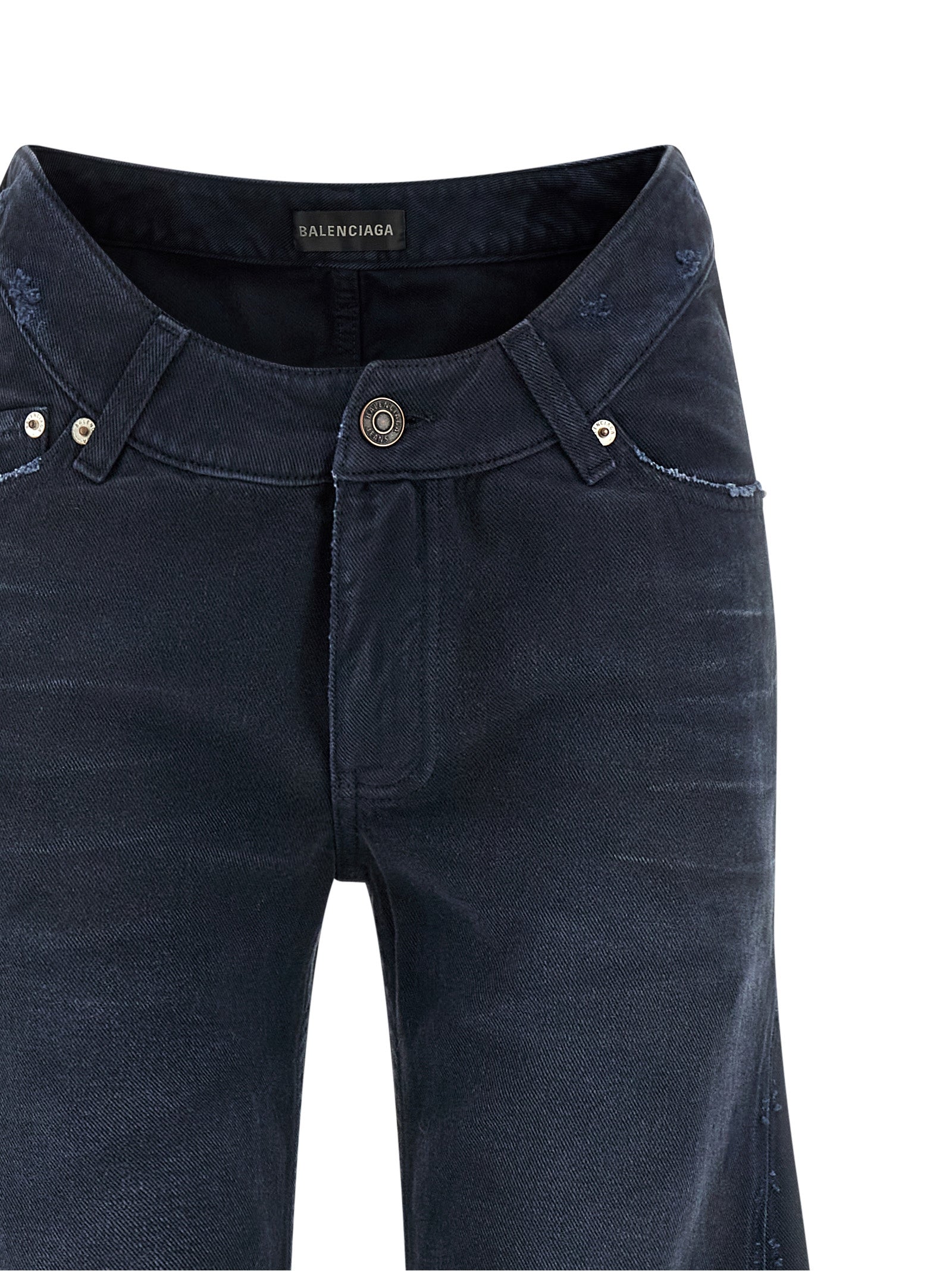 Balenciaga Blaue Baumwoll-Jeans mit ausgestelltem Bein