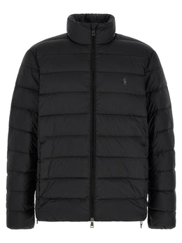 Polo Ralph Lauren Schwarze Polyester-Jacke in voller Länge