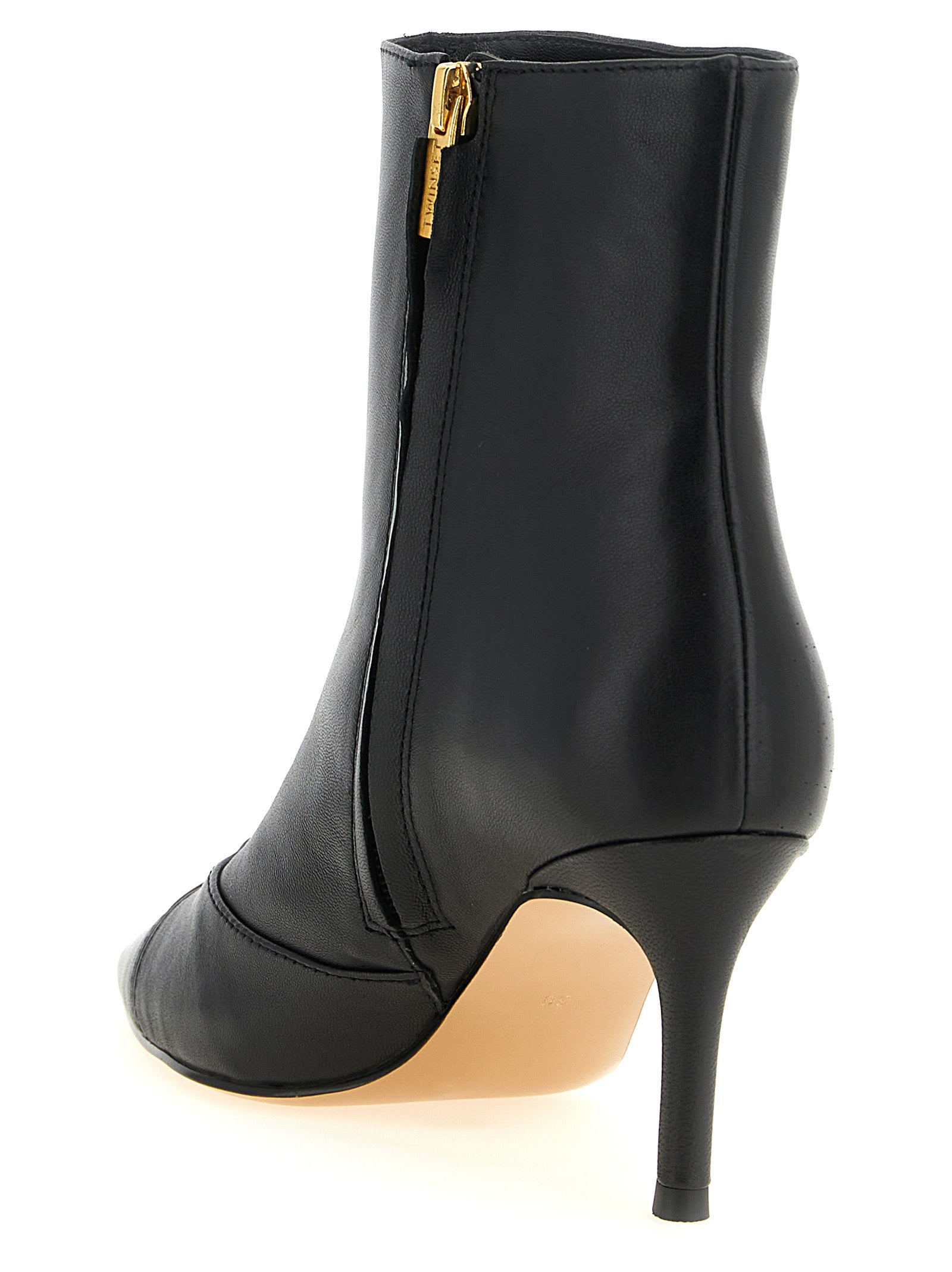 Twinset Schwarze Leder-Stiefeletten