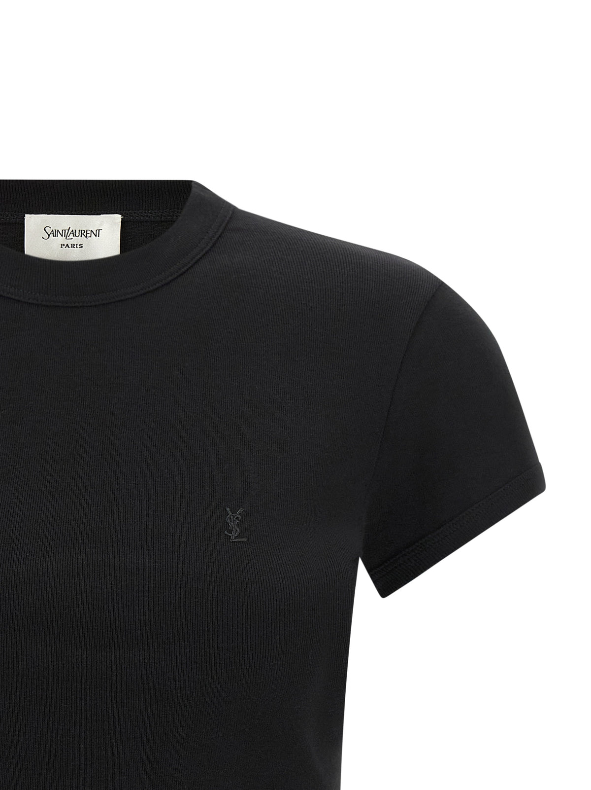 Saint Laurent Schwarzes Baumwoll-T-Shirt