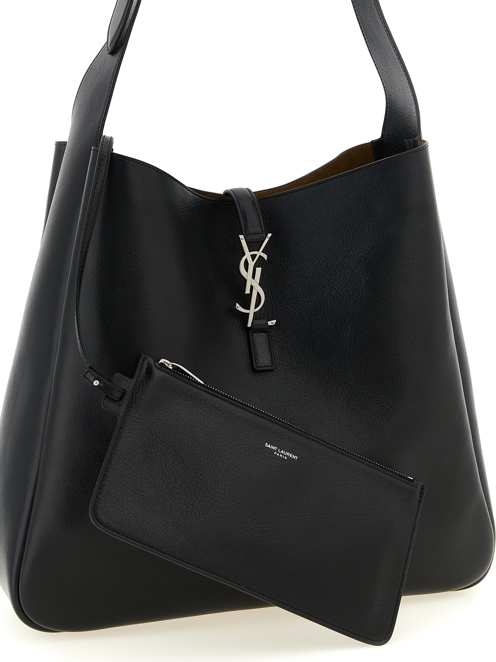 Saint Laurent Schwarze Kalbsleder-Schultertasche