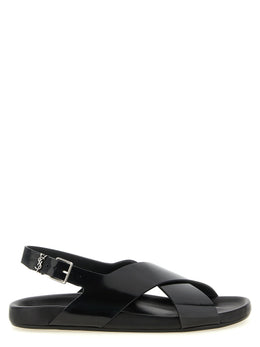 Saint Laurent Sandalen aus schwarzem Kalbsleder