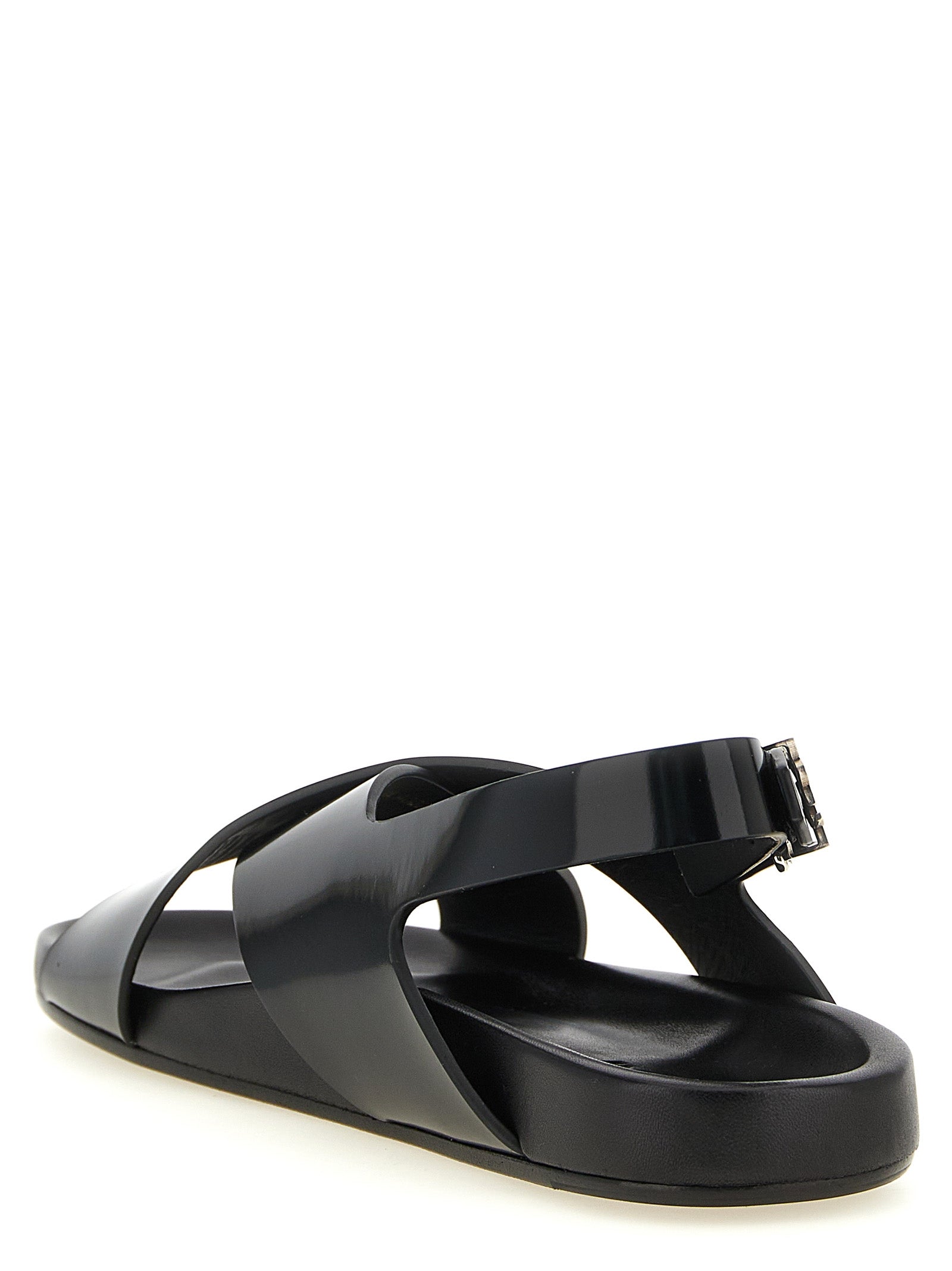 Saint Laurent Sandalen aus schwarzem Kalbsleder