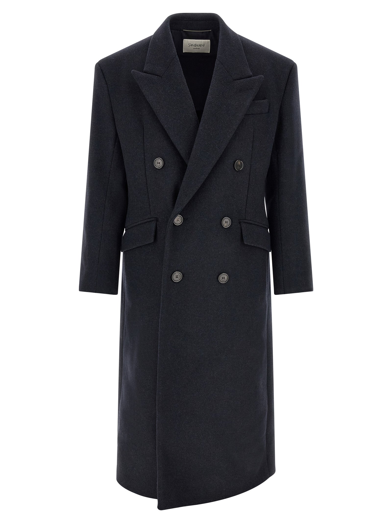 Saint Laurent Blauer Wollmantel