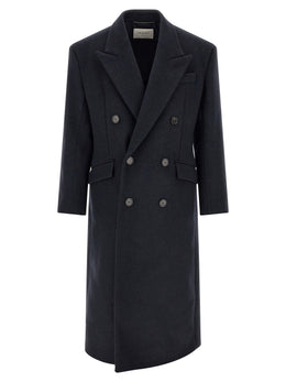 Saint Laurent Blauer Wollmantel