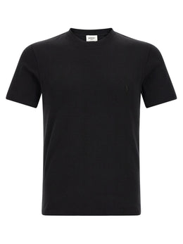 Saint Laurent Schwarzes Baumwoll-T-Shirt