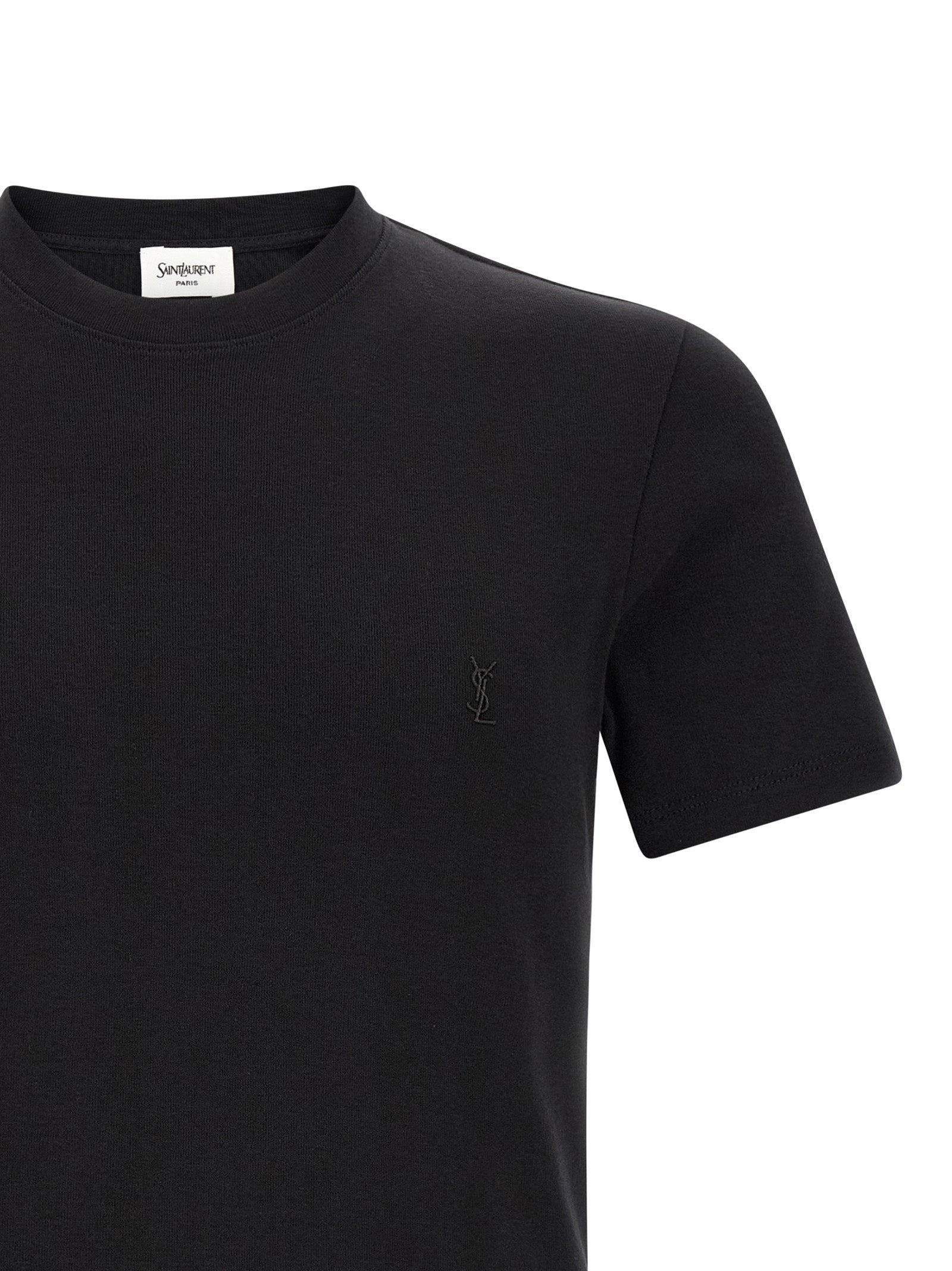 Saint Laurent Schwarzes Baumwoll-T-Shirt